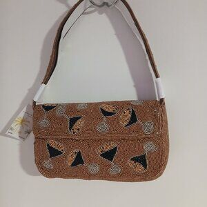 America  & Beyond Women's Beaded Espresso Martini Shoulder Bag